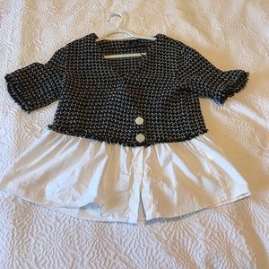 Zara tweed shirt. Great for work and play!